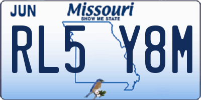 MO license plate RL5Y8M