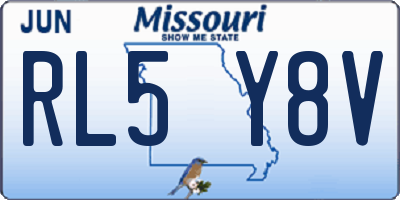 MO license plate RL5Y8V