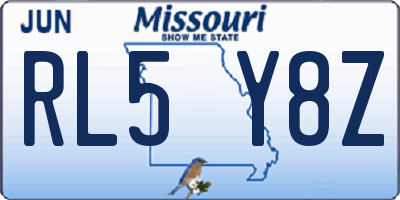 MO license plate RL5Y8Z