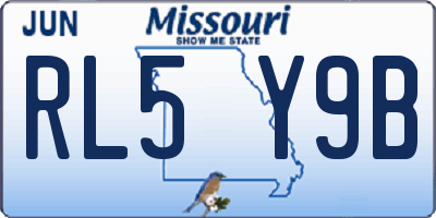MO license plate RL5Y9B