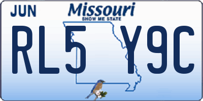 MO license plate RL5Y9C