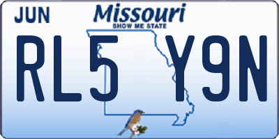 MO license plate RL5Y9N