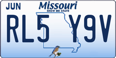 MO license plate RL5Y9V