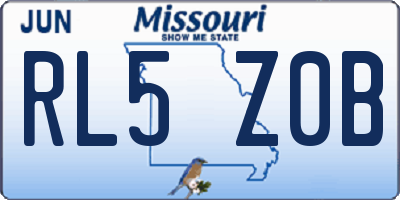 MO license plate RL5Z0B
