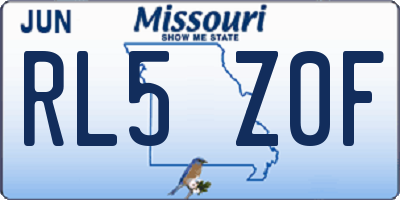 MO license plate RL5Z0F