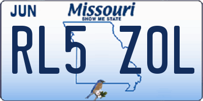 MO license plate RL5Z0L