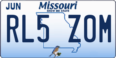 MO license plate RL5Z0M