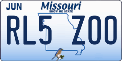 MO license plate RL5Z0O