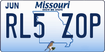 MO license plate RL5Z0P