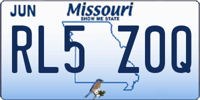 MO license plate RL5Z0Q