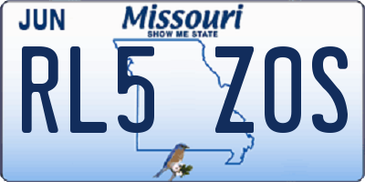 MO license plate RL5Z0S