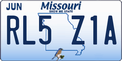 MO license plate RL5Z1A