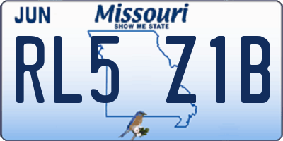 MO license plate RL5Z1B