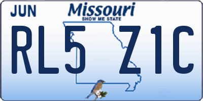MO license plate RL5Z1C