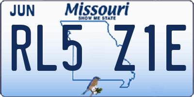 MO license plate RL5Z1E