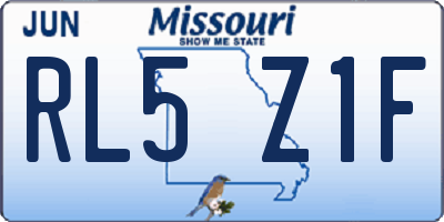 MO license plate RL5Z1F