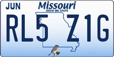MO license plate RL5Z1G