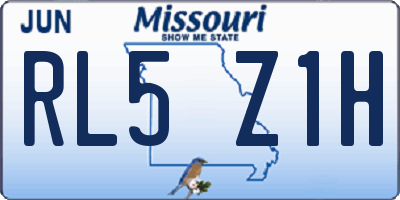 MO license plate RL5Z1H