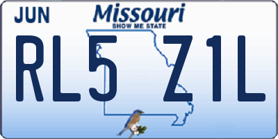 MO license plate RL5Z1L