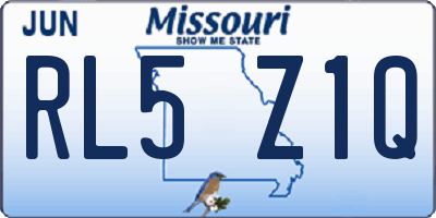 MO license plate RL5Z1Q