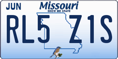 MO license plate RL5Z1S