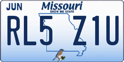 MO license plate RL5Z1U
