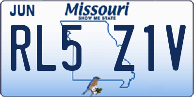 MO license plate RL5Z1V
