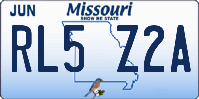 MO license plate RL5Z2A