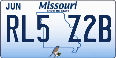 MO license plate RL5Z2B