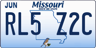 MO license plate RL5Z2C