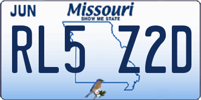 MO license plate RL5Z2D