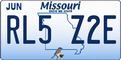 MO license plate RL5Z2E