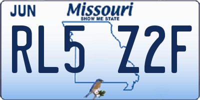 MO license plate RL5Z2F