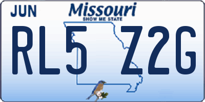 MO license plate RL5Z2G