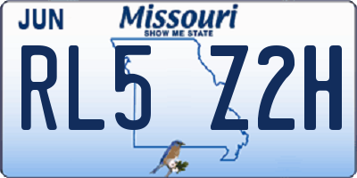 MO license plate RL5Z2H