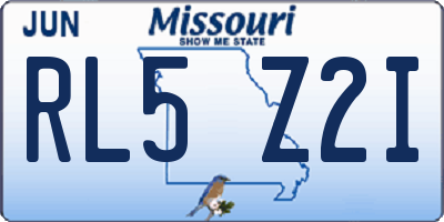 MO license plate RL5Z2I