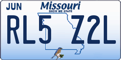 MO license plate RL5Z2L
