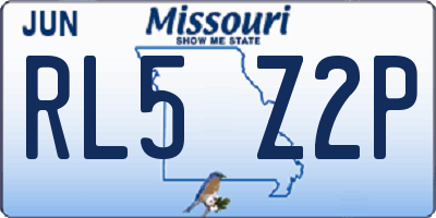 MO license plate RL5Z2P