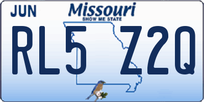 MO license plate RL5Z2Q