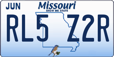 MO license plate RL5Z2R