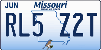 MO license plate RL5Z2T