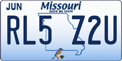 MO license plate RL5Z2U