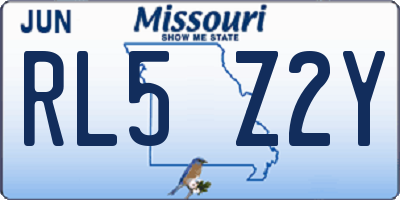 MO license plate RL5Z2Y