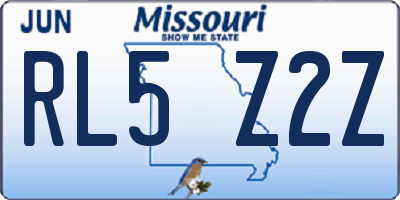 MO license plate RL5Z2Z