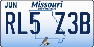 MO license plate RL5Z3B