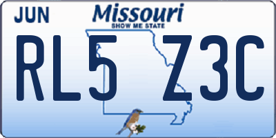 MO license plate RL5Z3C
