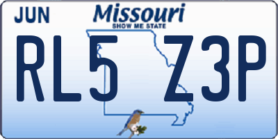 MO license plate RL5Z3P
