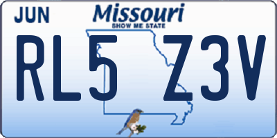 MO license plate RL5Z3V