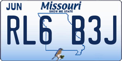 MO license plate RL6B3J