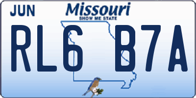 MO license plate RL6B7A